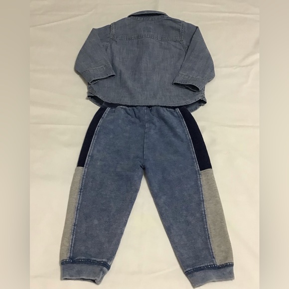 Gap Baby Boy 2-piece Chambray Shirt and Splendid Pants Size 6-12 Month - K327 - Picture 2 of 12